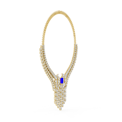 Royal Sapphire Statement Diamond Necklace