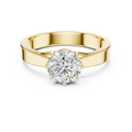 Classic Round Brilliant Solitaire Ring in 18K Gold or Platinum