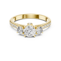 Classic Three-Stone Brilliant Round Cut Diamond Ring