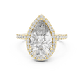 Pear-Cut Diamond Halo Engagement Ring with Pavé Band