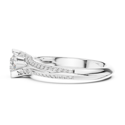 Heart-Cut Diamond Split-Shank Engagement Ring