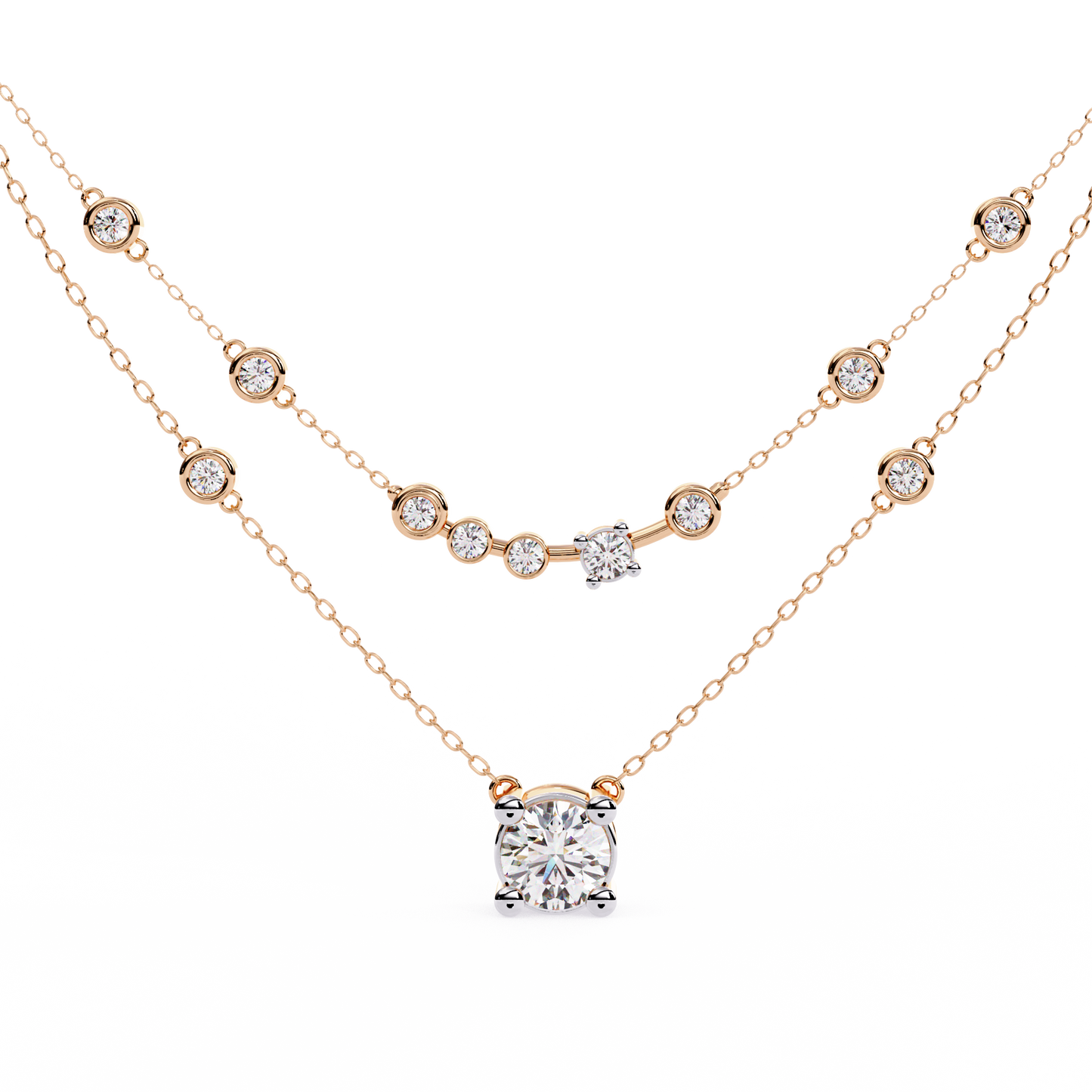 Golden Glow Dual Diamond Necklace
Rose Gold