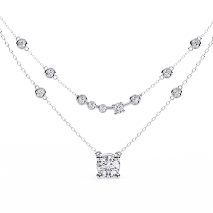 Golden Glow Dual Diamond Necklace
White Gold