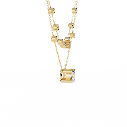 Golden Glow Dual Diamond Necklace Yellow Gold