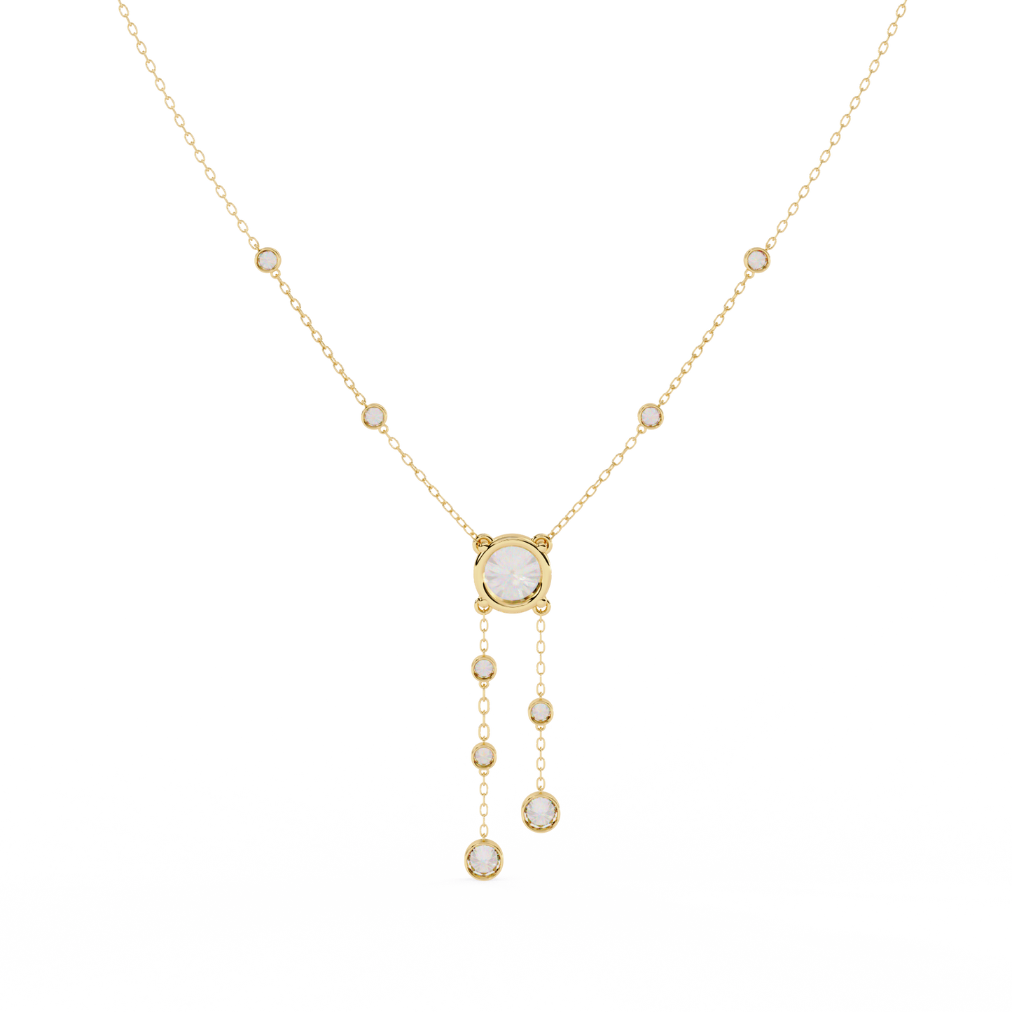 Cascade Drop Necklace Yellow gold