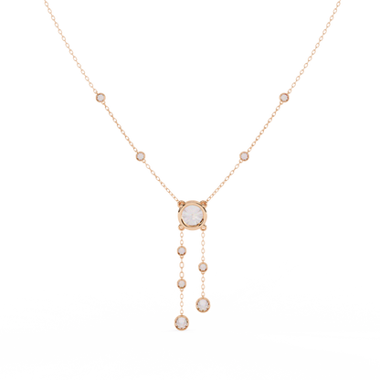 Radiant V-Drop Necklace Rose Gold