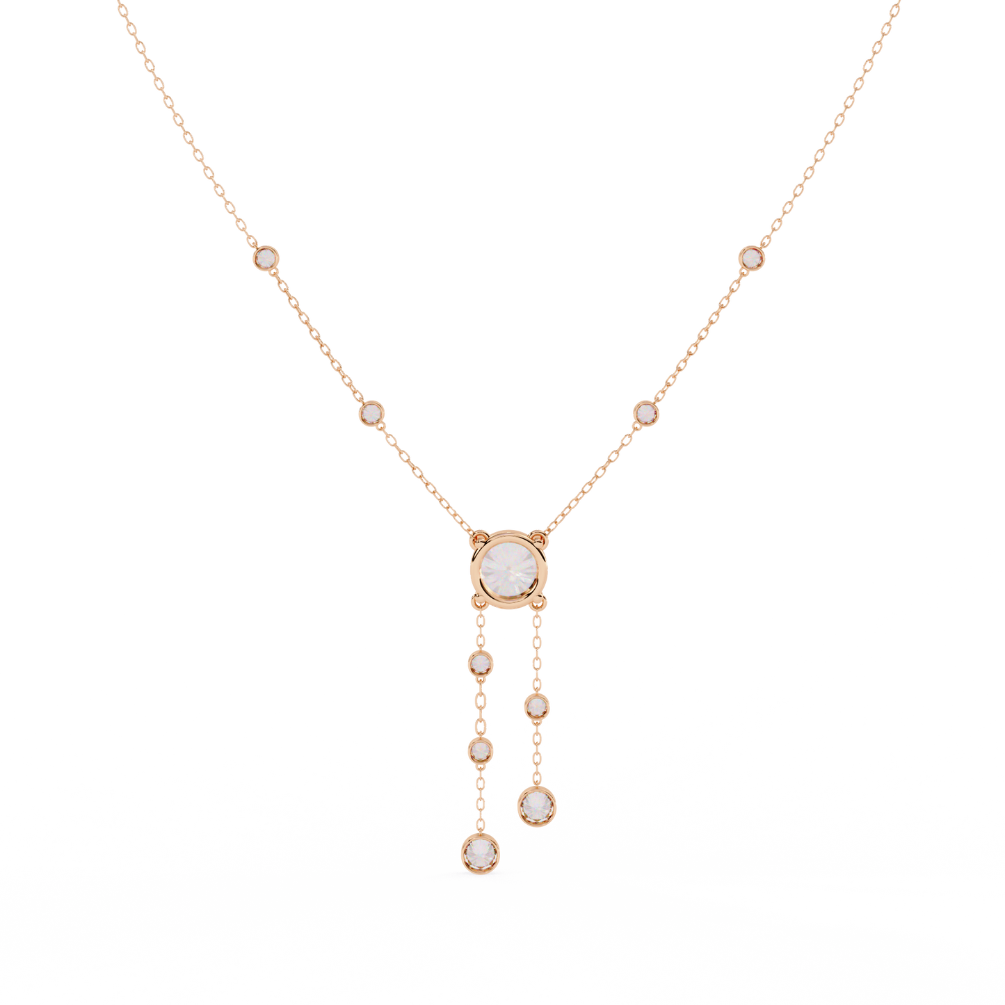 Cascade Drop Necklace Rose Gold
