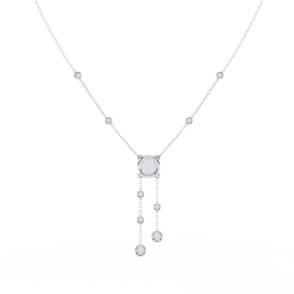 Radiant V-Drop Necklace White Gold