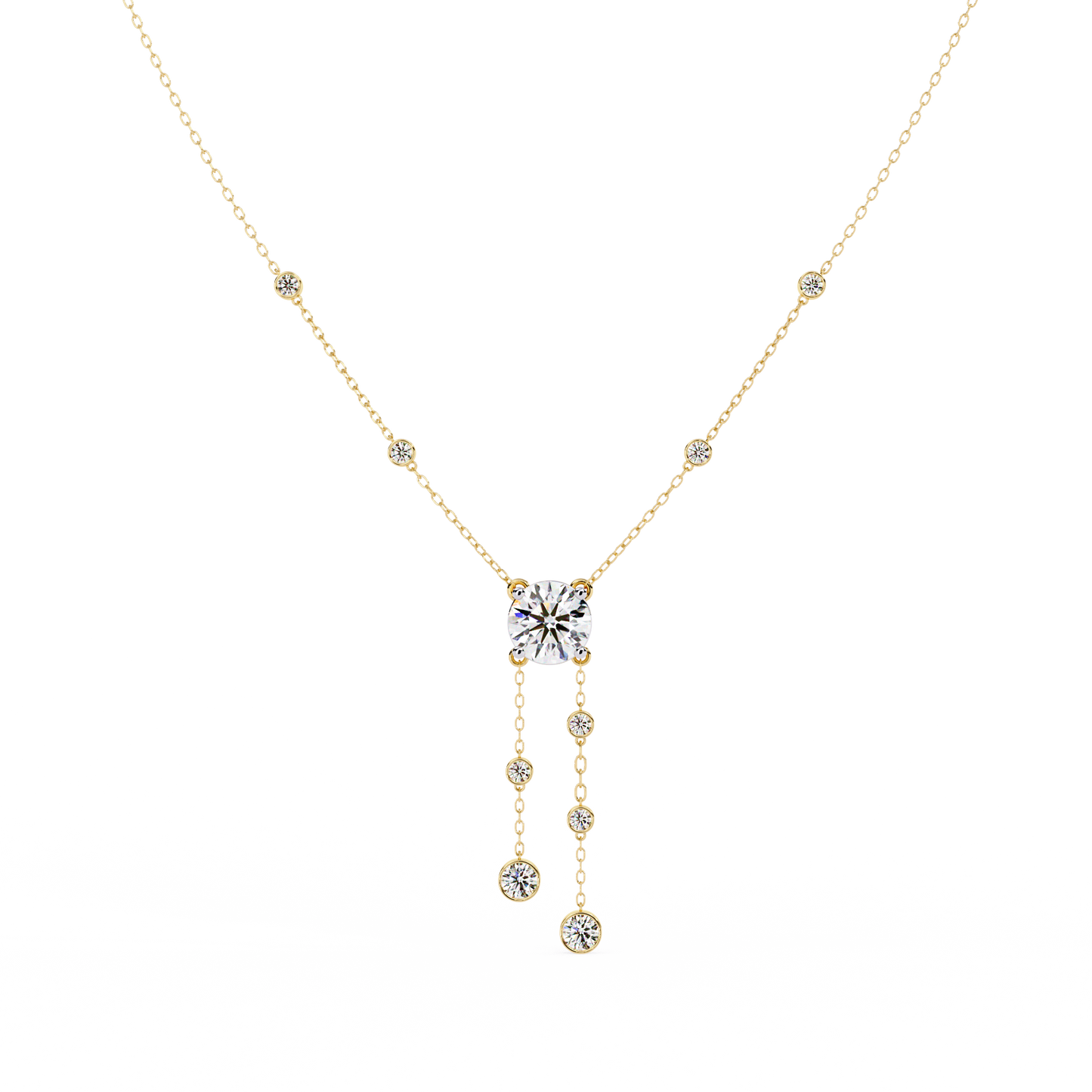 Cascade Drop Necklace Yellow gold