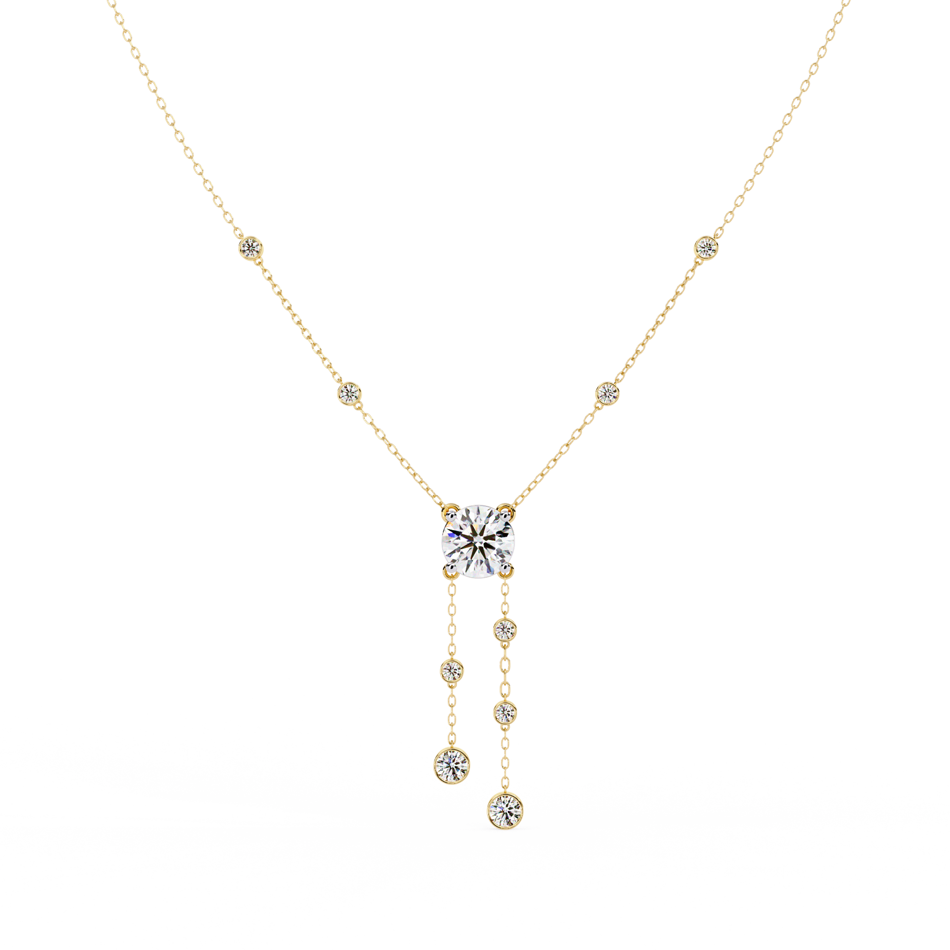 Cascade Drop Necklace Yellow gold