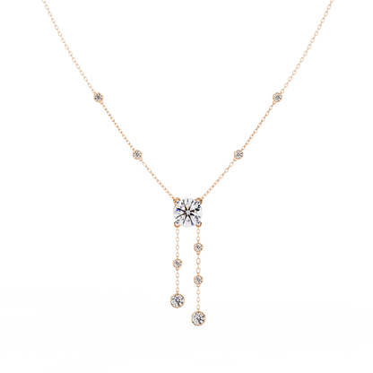 Radiant V-Drop Necklace Rose Gold