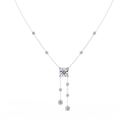 Cascade Drop Necklace White gold