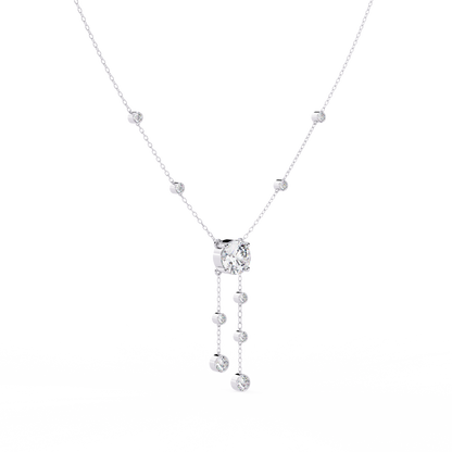 Radiant V-Drop Necklace White Gold