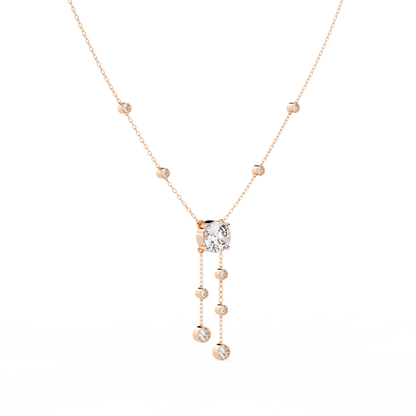 Radiant V-Drop Necklace Rose Gold