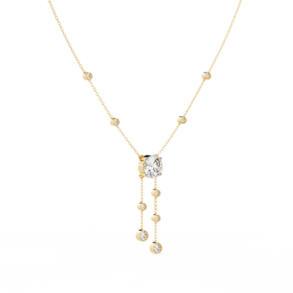 Radiant V-Drop Necklace Yellow Gold