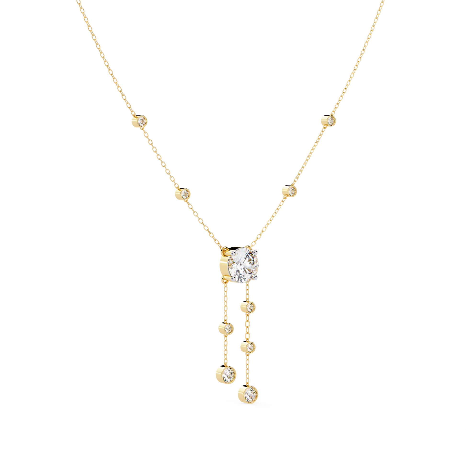 Cascade Drop Necklace Yellow gold
