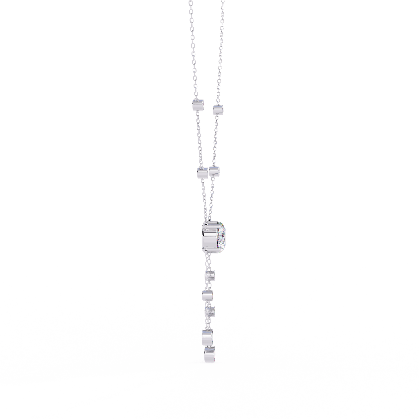 Radiant V-Drop Necklace White Gold