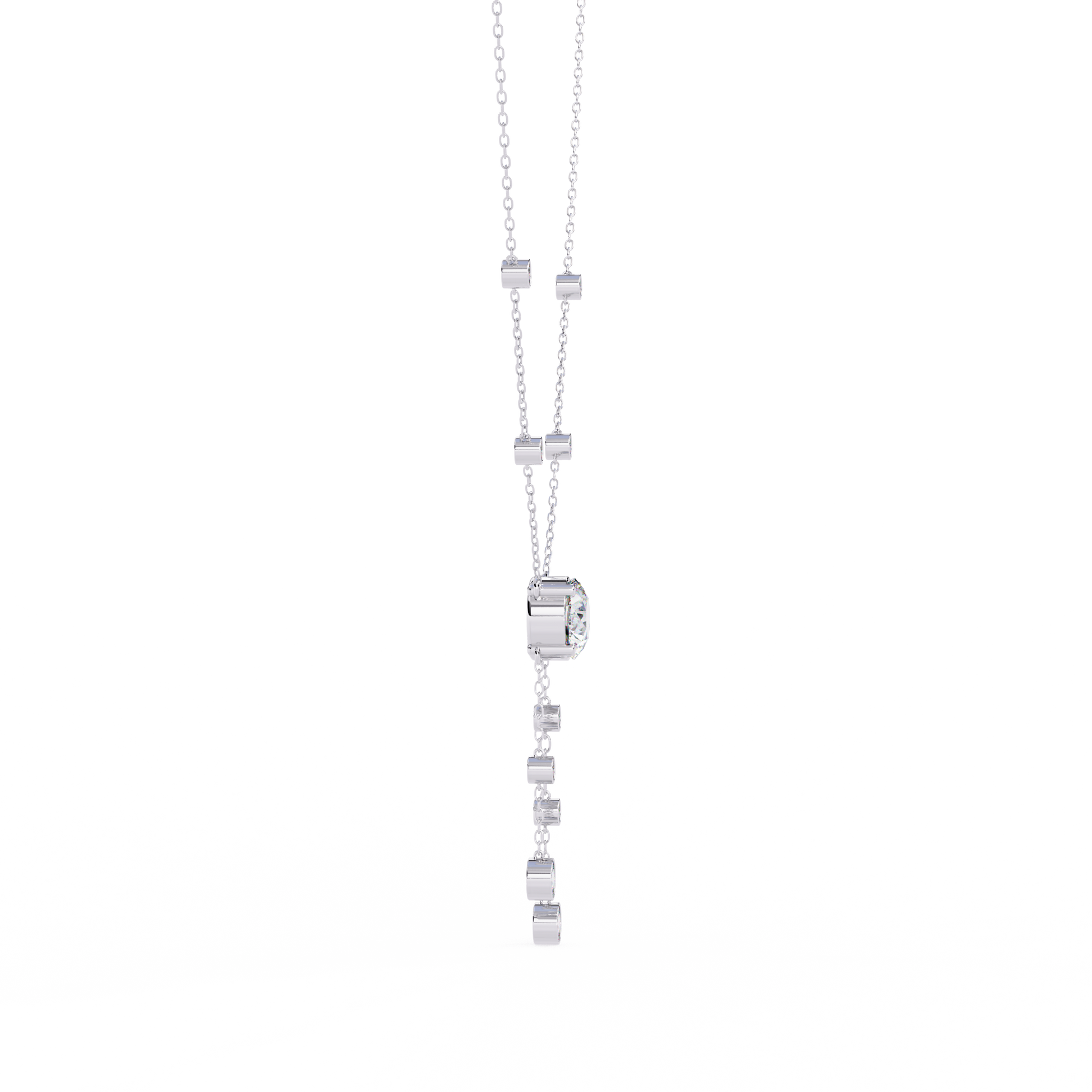Radiant V-Drop Necklace White Gold