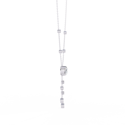 Cascade Drop Necklace White gold