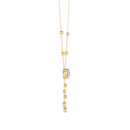 Radiant V-Drop Necklace Yellow Gold