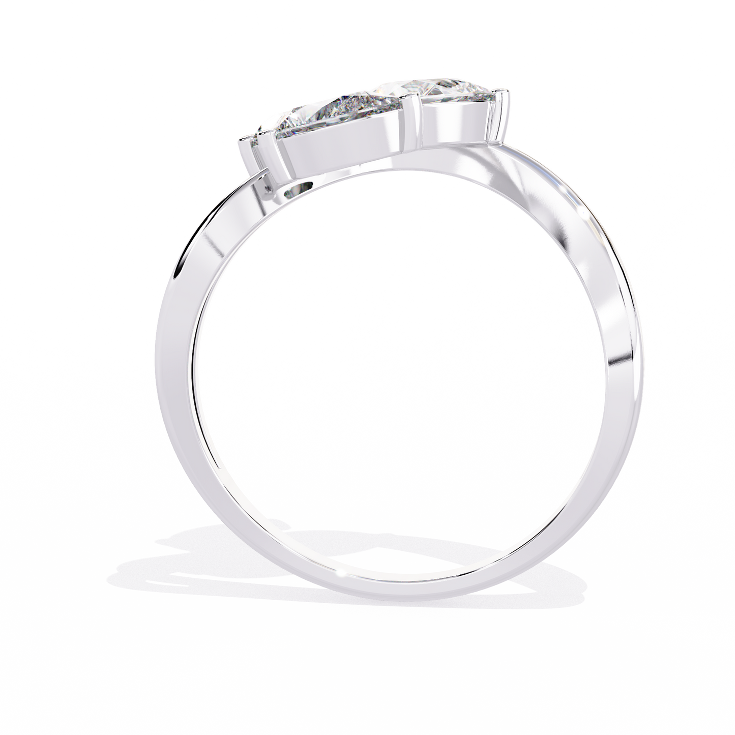 Trinity Pear Diamond Ring White Gold