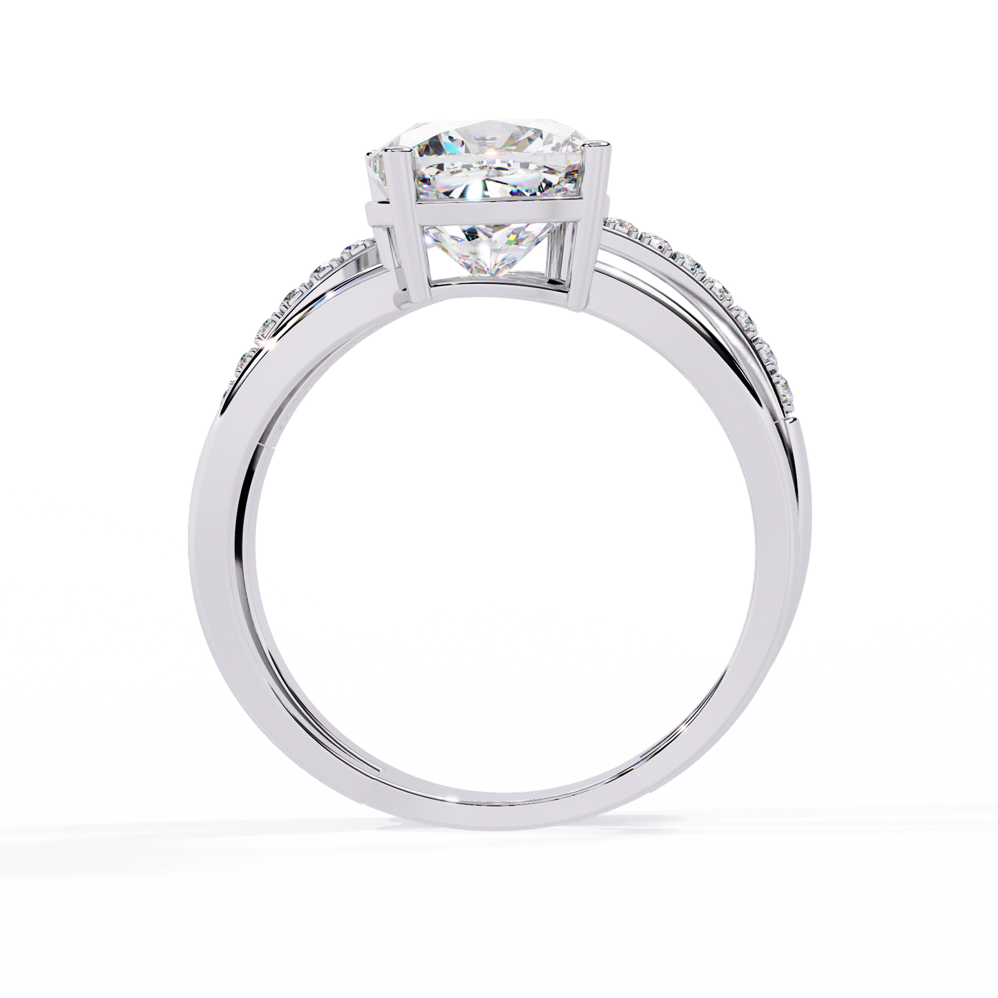Radiant Embrace Diamond Ring White Gold