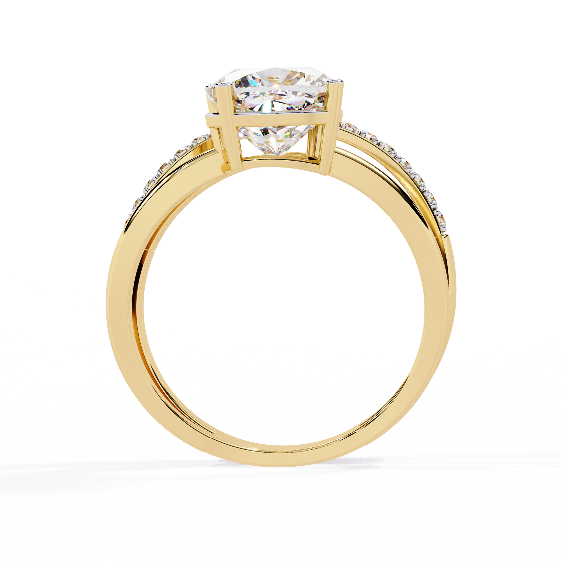 Radiant Embrace Diamond Ring Yellow Gold