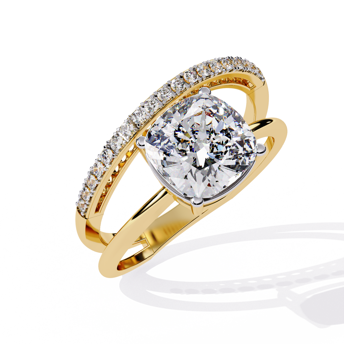 Radiant Embrace Diamond Ring Yellow Gold
