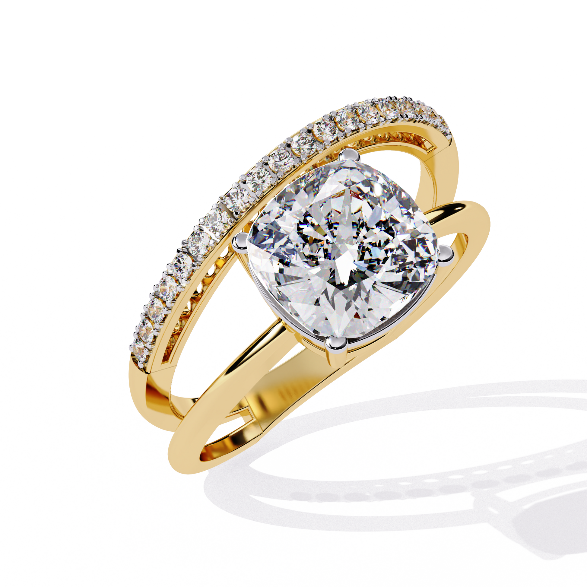 Radiant Embrace Diamond Ring Yellow Gold