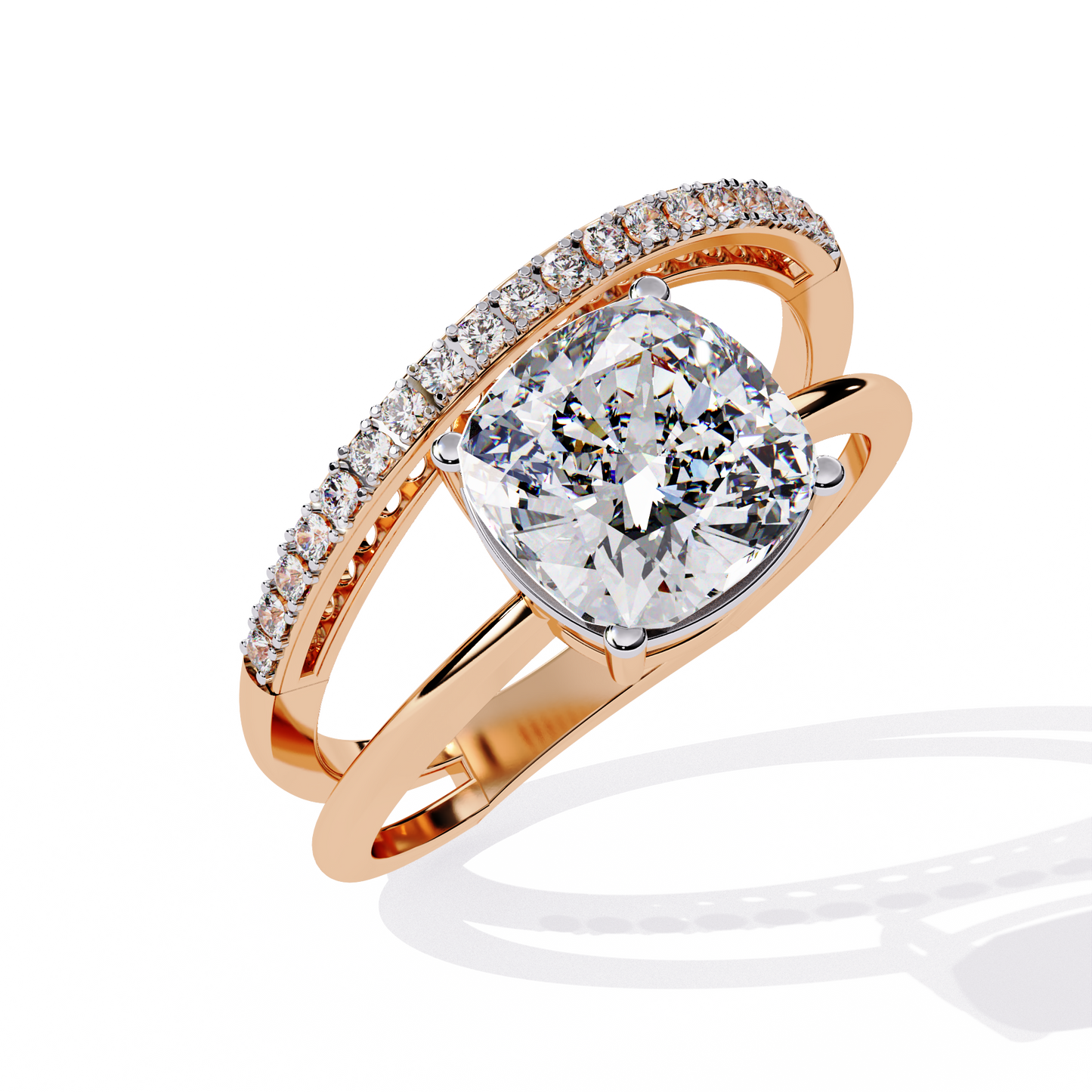 Radiant Embrace Diamond Ring Rose Gold