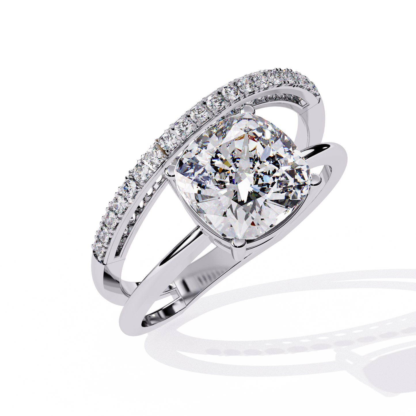Radiant Embrace Diamond Ring White Gold