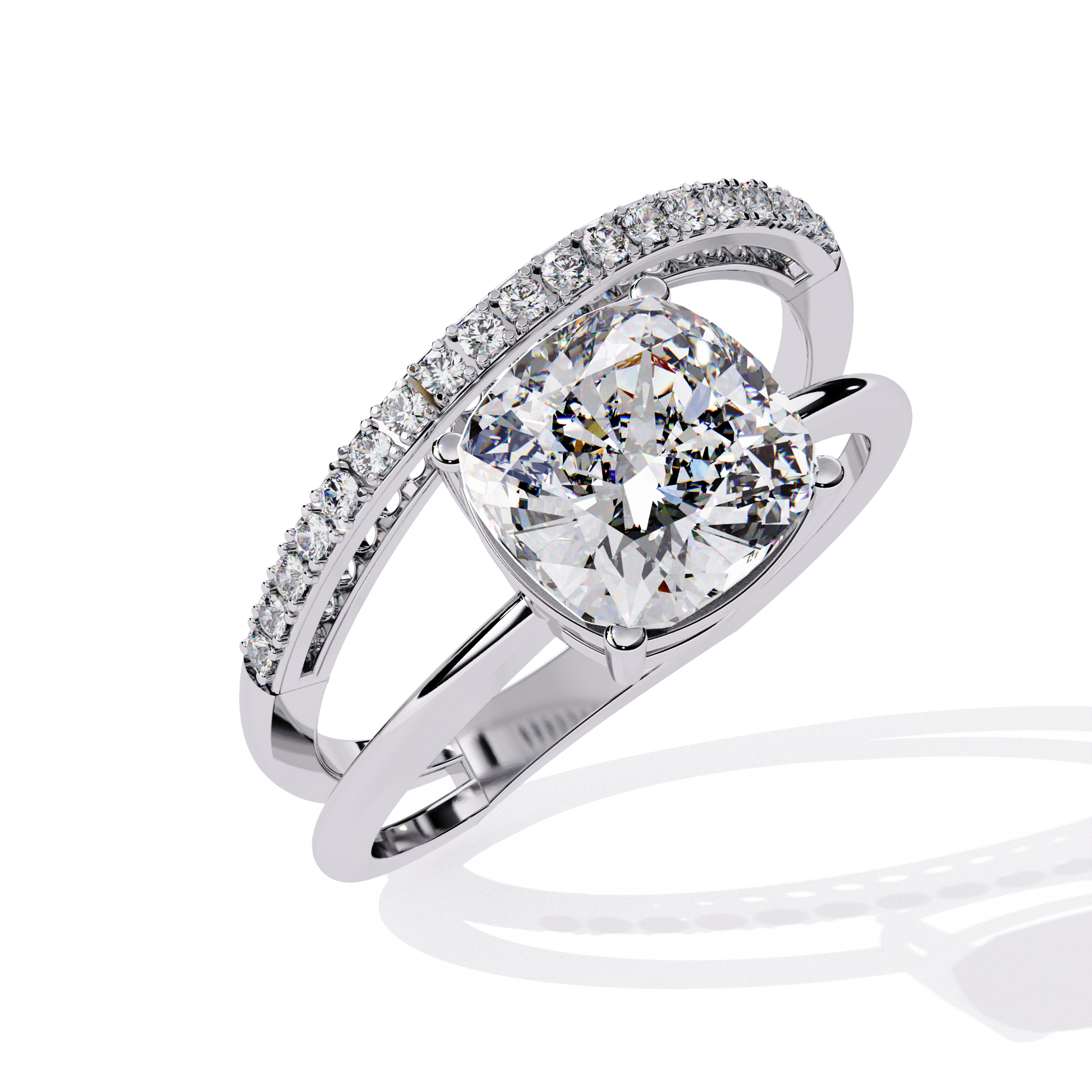 Radiant Embrace Diamond Ring White Gold