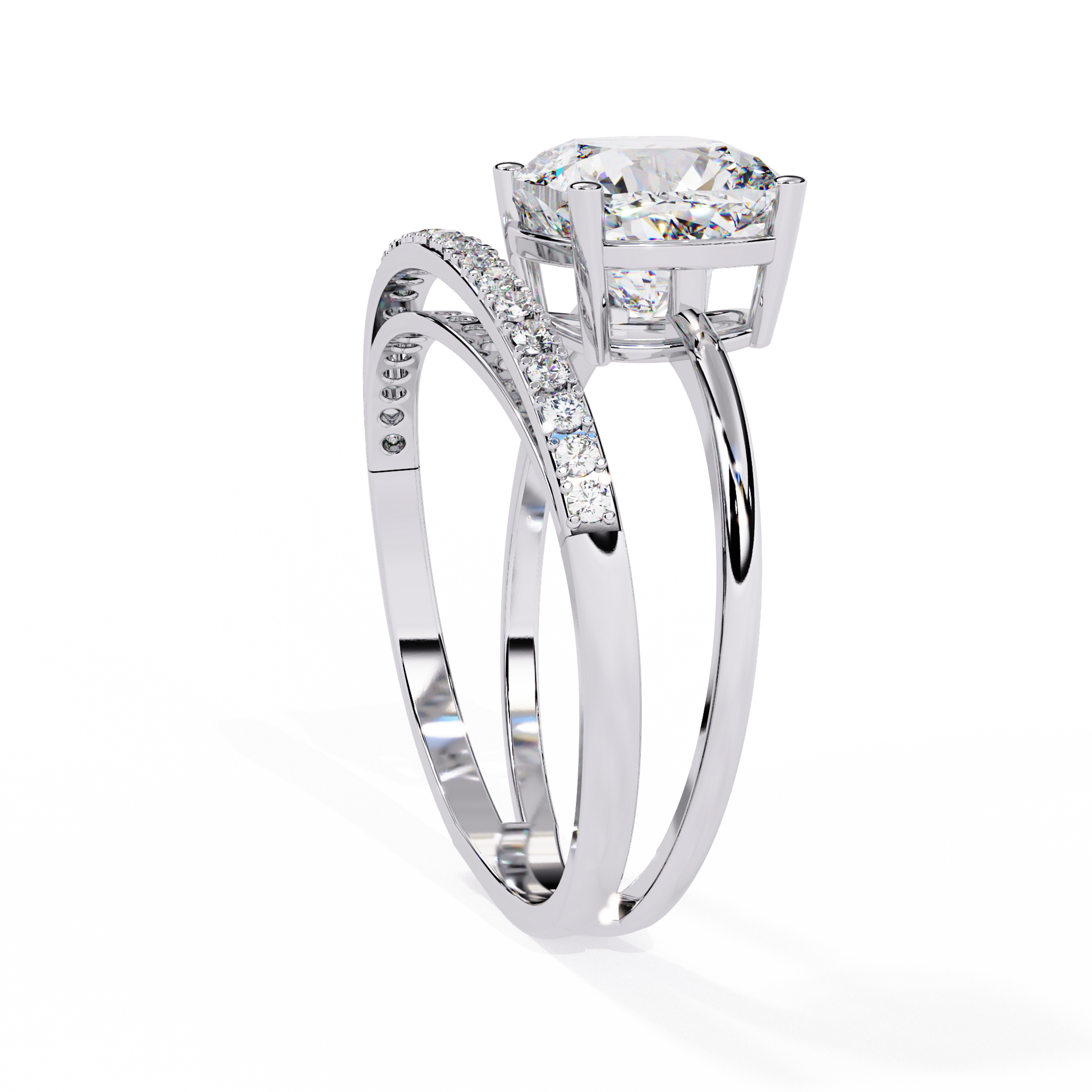 Radiant Embrace Diamond Ring White Gold