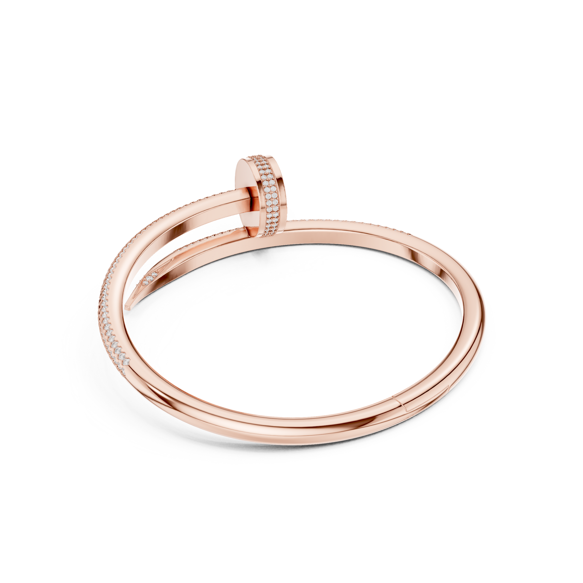 Diamond Nail Wrap Bangle Rose Gold