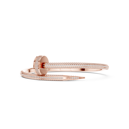Diamond Nail Wrap Bangle Rose Gold