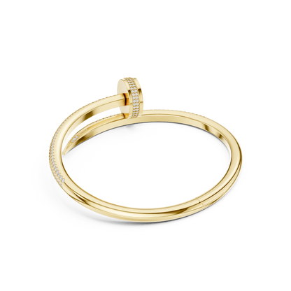 Diamond Nail Wrap Bangle Yellow Gold