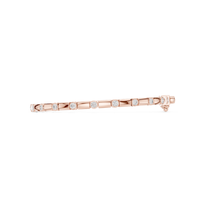 Diamond Dots Link Bracelet Rose Gold