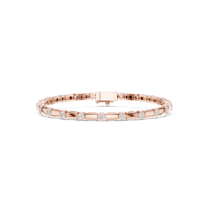 Diamond Dots Link Bracelet Rose Gold