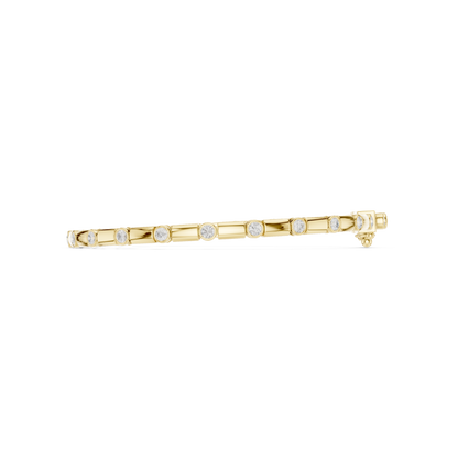 Diamond Dots Link Bracelet Yellow Gold