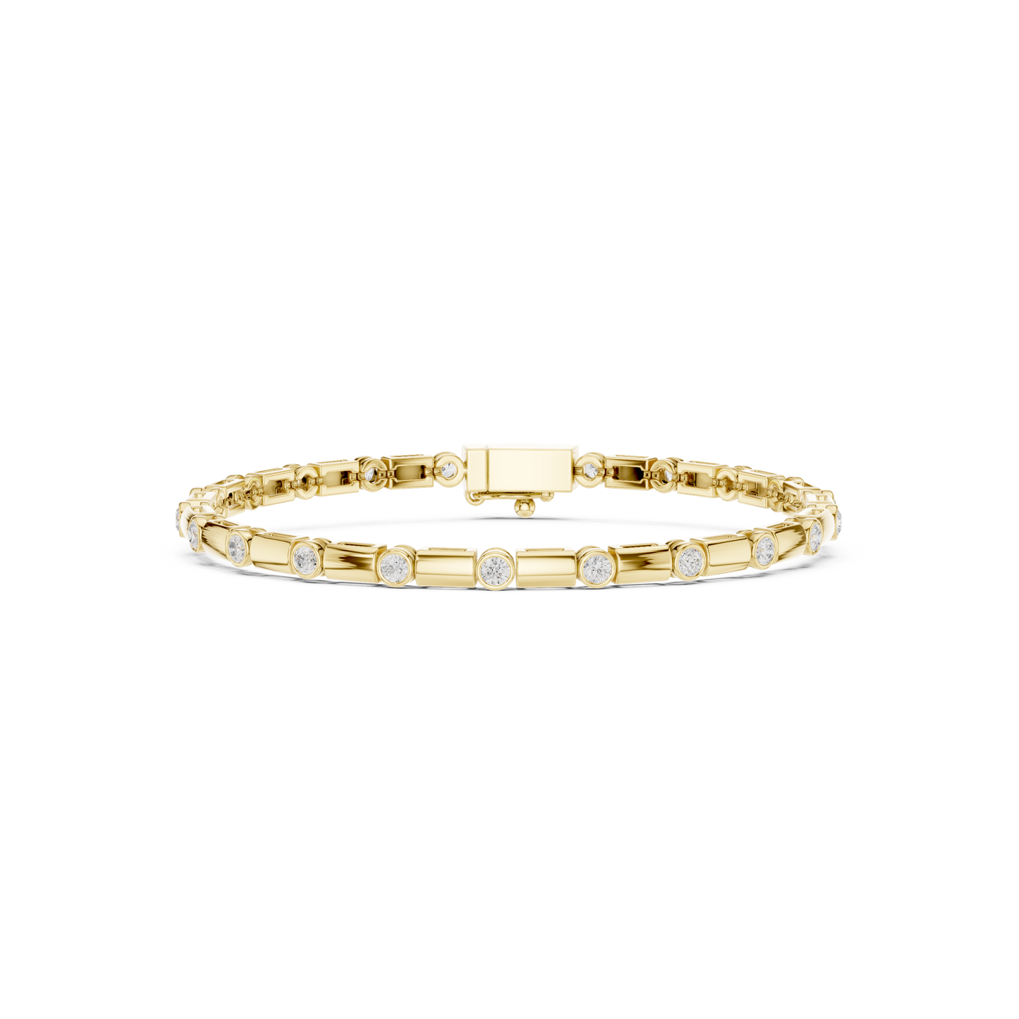 Diamond Dots Link Bracelet Yellow Gold