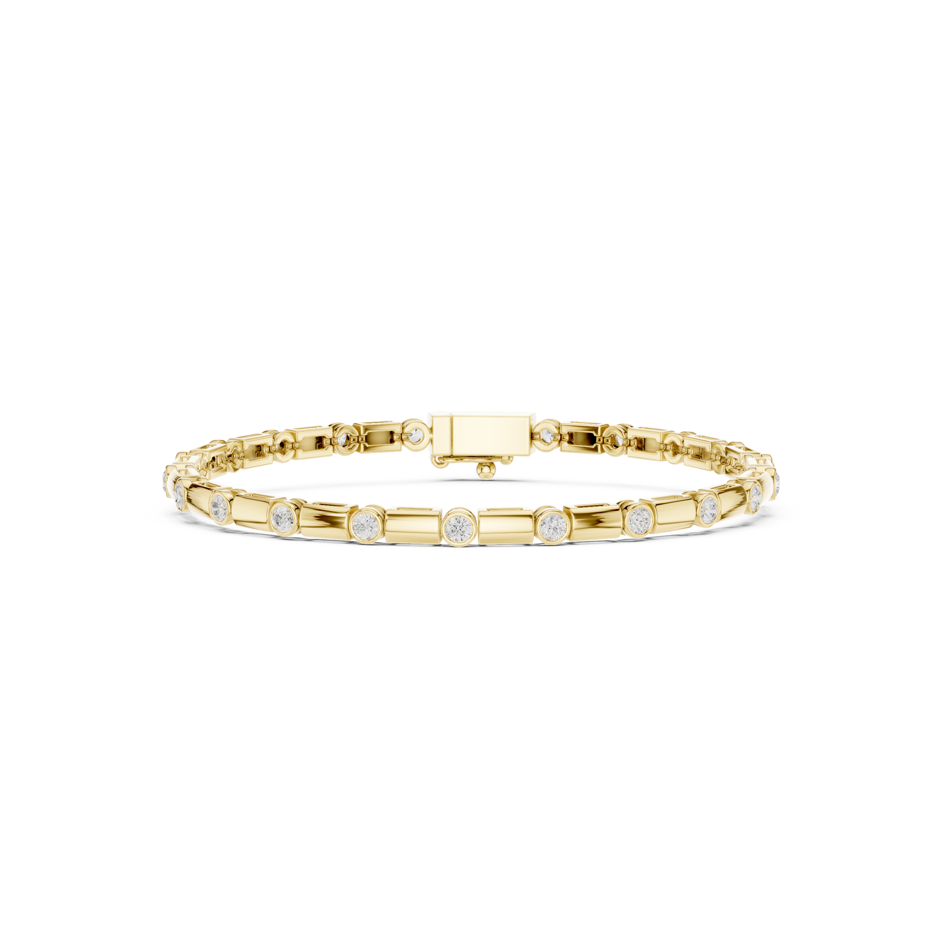 Diamond Dots Link Bracelet Yellow Gold