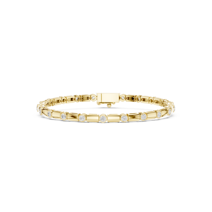 Diamond Dots Link Bracelet Yellow Gold