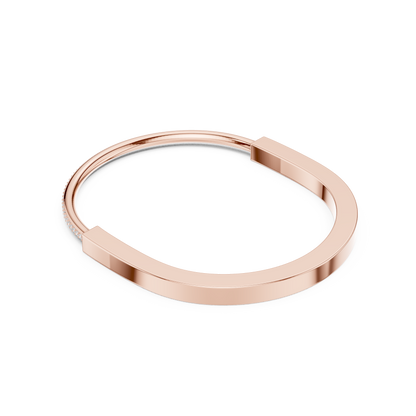 Sleek Diamond Edge Gold Bangle Rose Gold