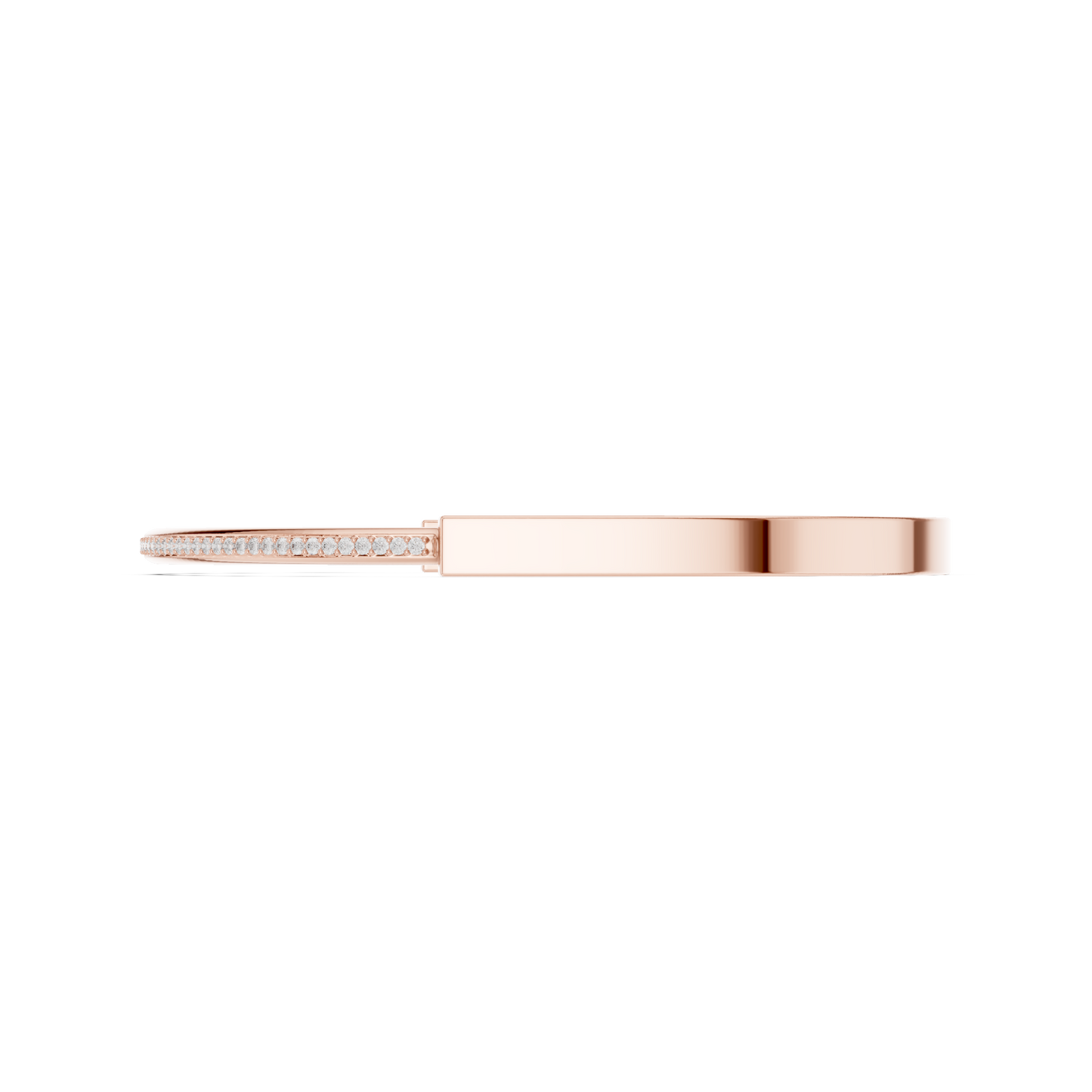 Sleek Diamond Edge Gold Bangle Rose Gold