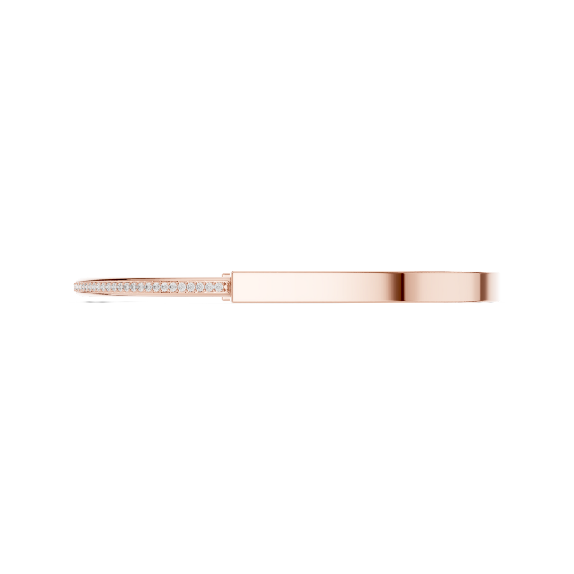 Sleek Diamond Edge Gold Bangle Rose Gold