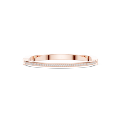 Sleek Diamond Edge Gold Bangle Rose Gold