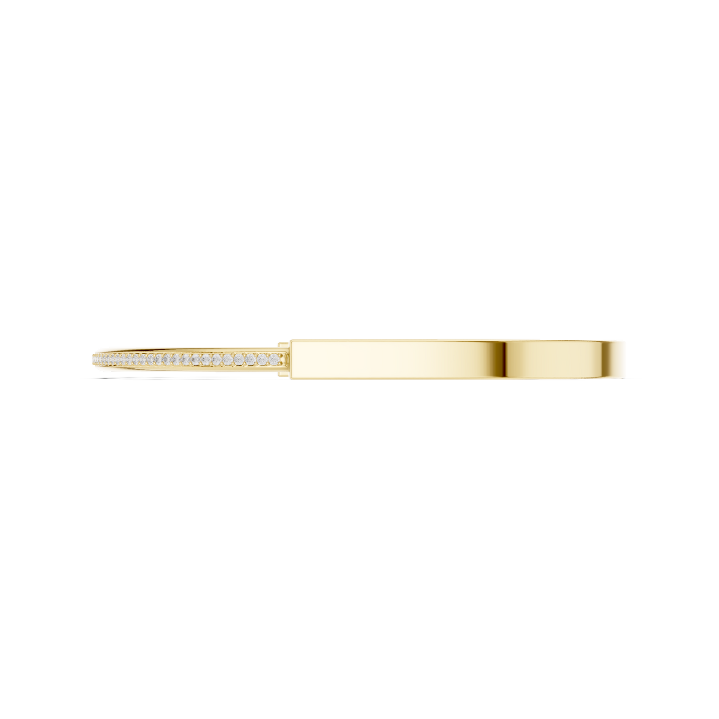 Sleek Diamond Edge Gold Bangle Yellow Gold