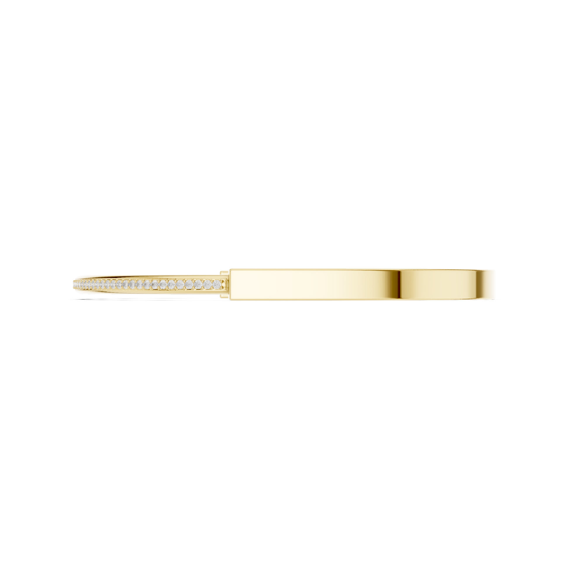 Sleek Diamond Edge Gold Bangle Yellow Gold