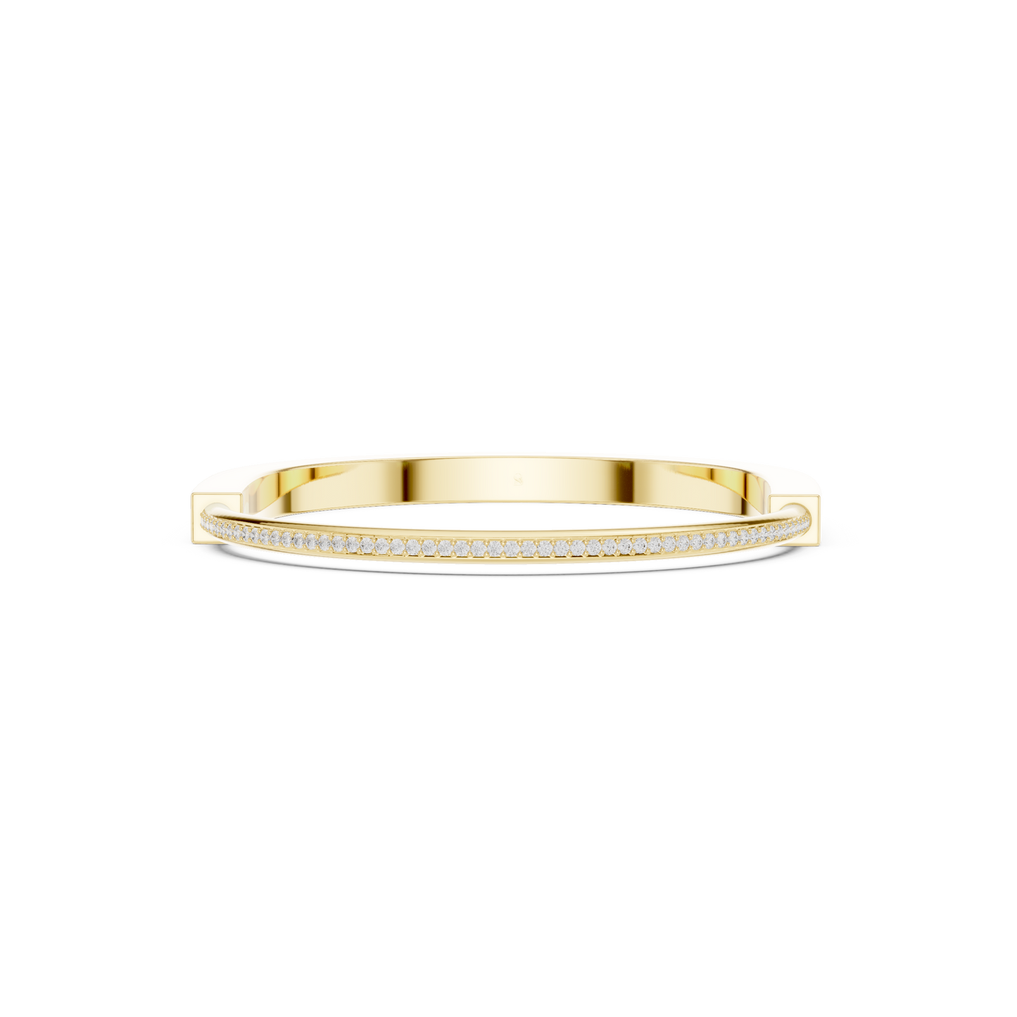 Sleek Diamond Edge Gold Bangle Yellow Gold