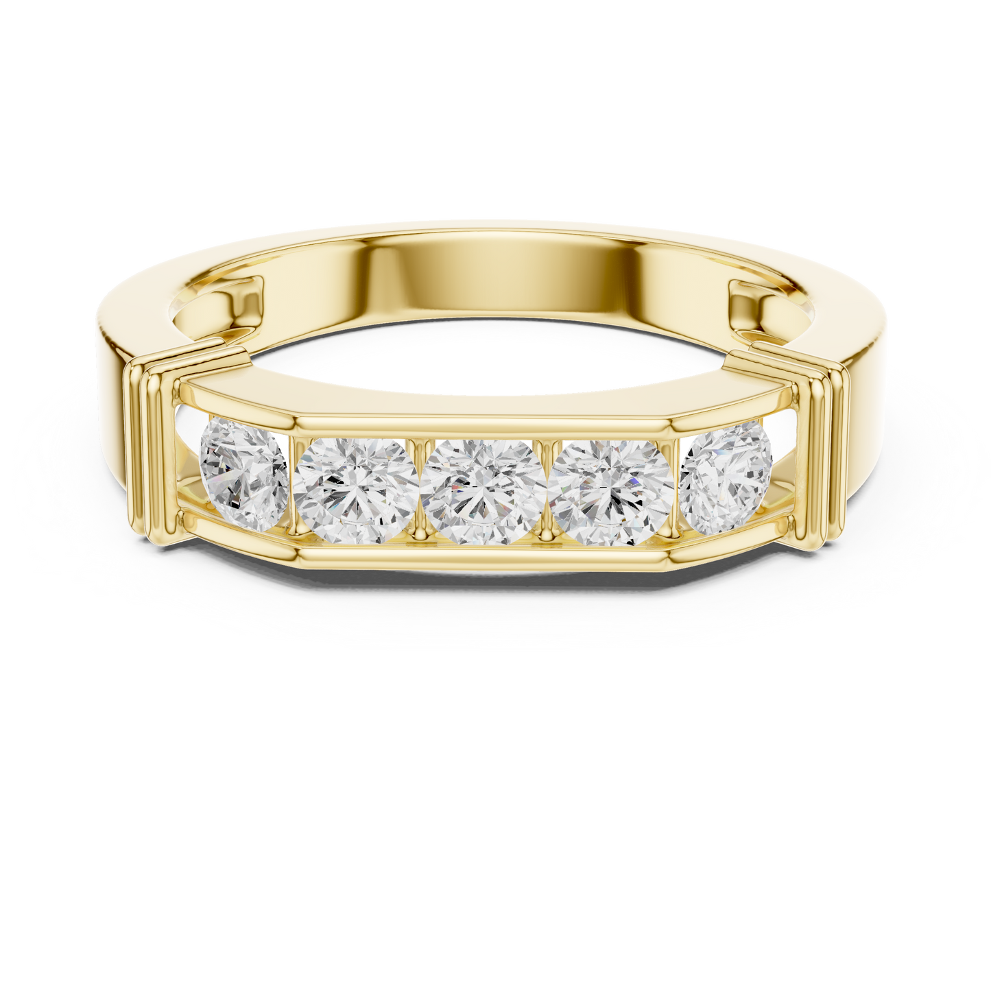 The Modern 5-Stone Framed Diamond Band